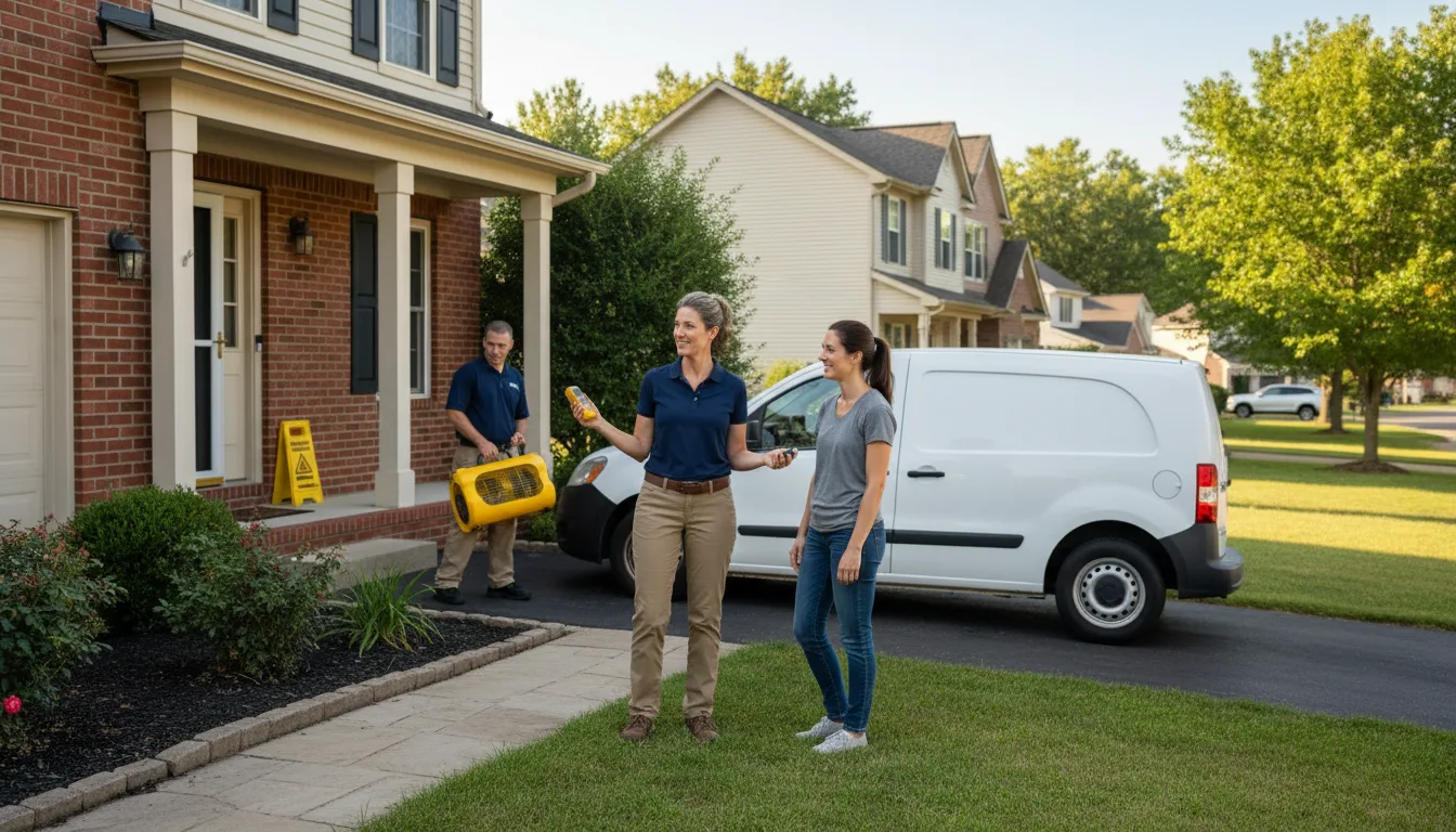 Residential water damage restoration in Prentiss, MS